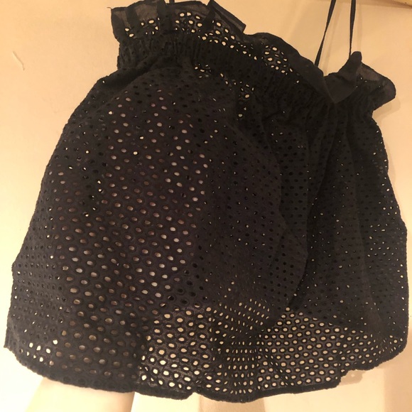 ZARA Circle Eyelet Sleeveless Black Crop Camisole Tube Tank Bandeau Top - Picture 2 of 2